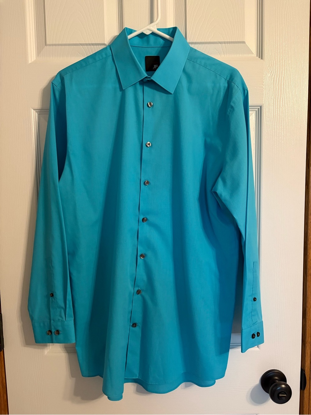 jf j.ferrar Men's Bright Teal Dress Shirt
